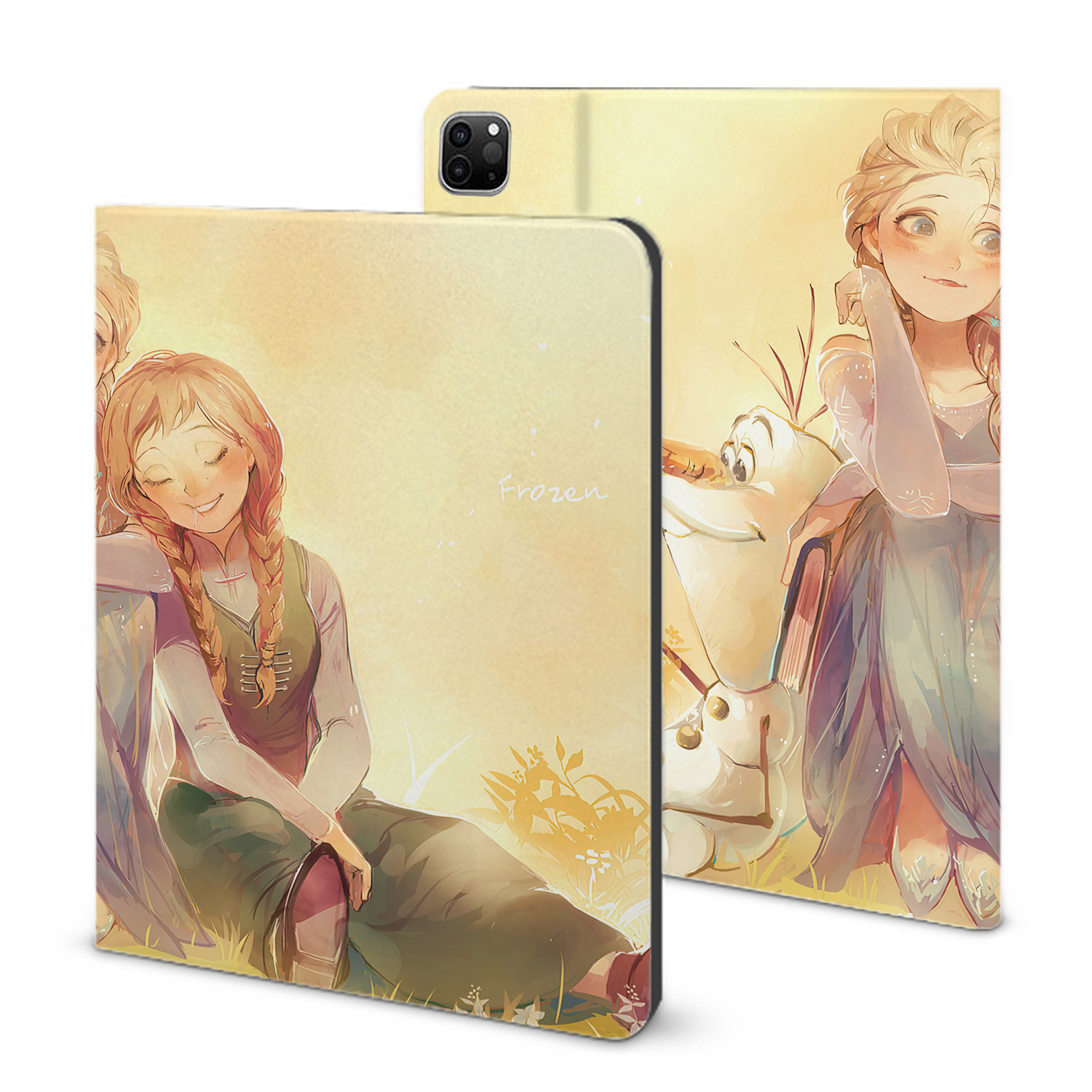 （画像用） アナと雪の女王 アンナ エルサ Frozen Anna Elsa IPad ケース ブック型 PUレザー TPU 耐衝撃 軽量 薄型 ペン収納なし 全面保護 IPad 各モデル対応